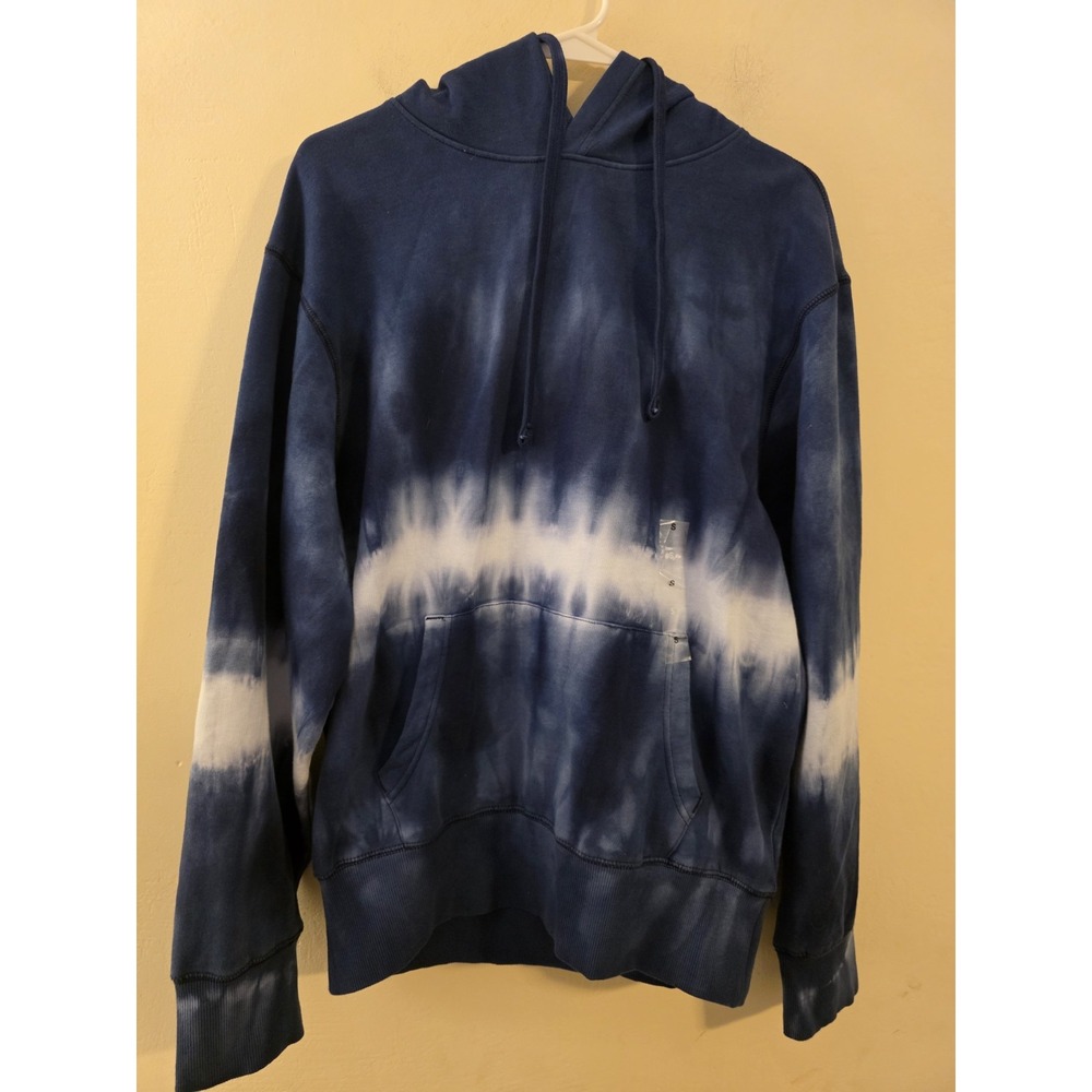 Sun and Stone Men's Size Small Cotton Blend Blue Tie Dyed Hoodie NWT's‎